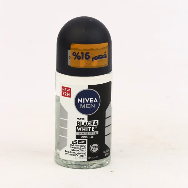 نيفيا مين Black & White Invisible Original رول أون – 50 مل