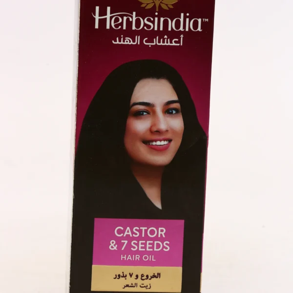 زيت شعر هيربس إنديا خروع و7 بذور - Herbsindia Castor & 7 Seeds Hair Oil - 180 مل