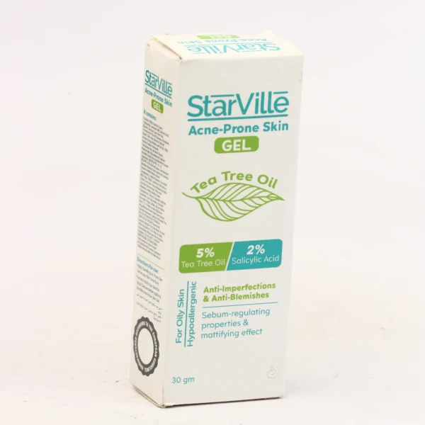 جل ستارفيل للبشرة المعرضة للحبوب - StarVille Acne-Prone Skin Gel Tea Tree Oil - 30 جم