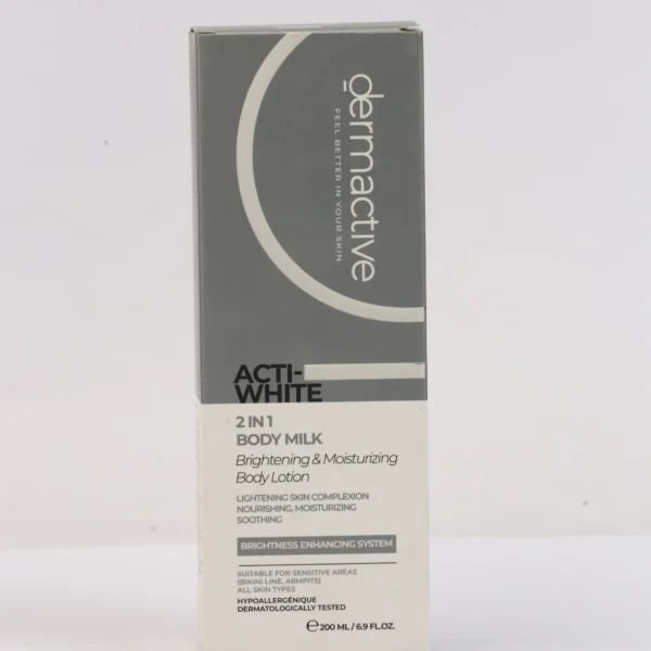 Dermactive Acti-White 2 in 1 Body Milk 200ml | لوشن ديرماكتيف أكتي وايت 2 في 1 للجسم 200 مل